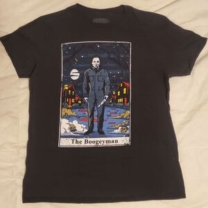 tshirt with Boogeyman Design Jason Friday The 13th Halloween Tarot Card